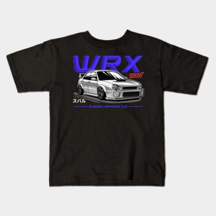 JDM car Subaru Impreza WRX STI White Kids T-Shirt